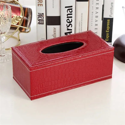 PU Leather Facial Tissue Box Holder