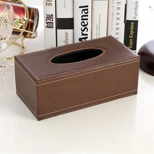 PU Leather Facial Tissue Box Holder