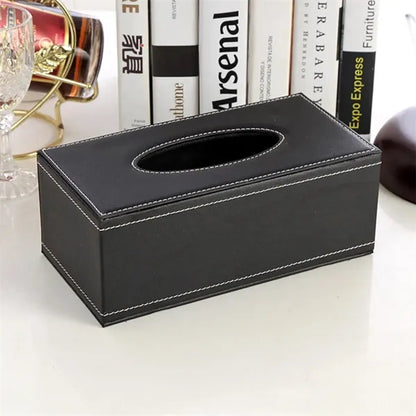 PU Leather Facial Tissue Box Holder