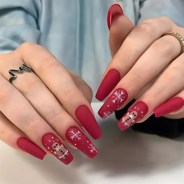 Christmas Glued False Nails