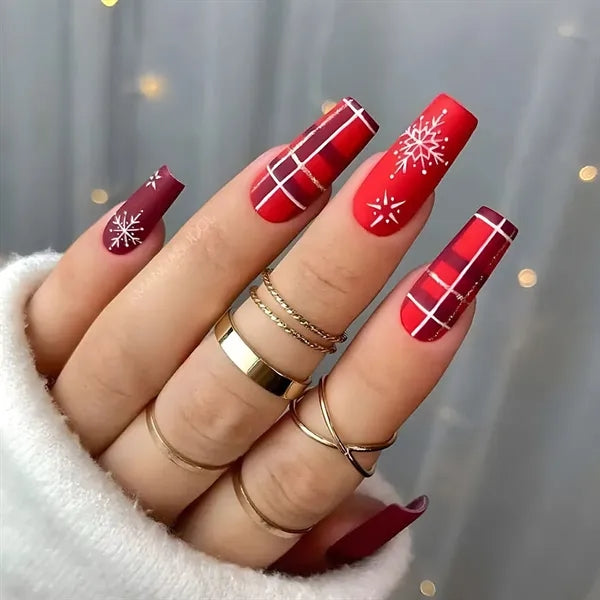 Christmas Glued False Nails