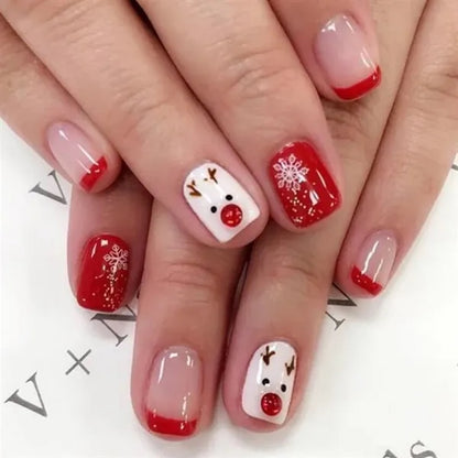 Christmas Glued False Nails