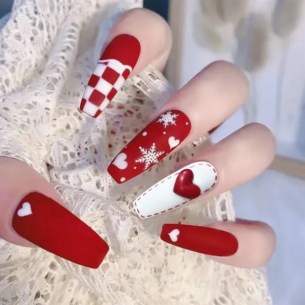 Christmas Glued False Nails