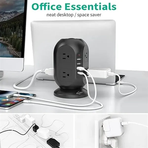 Power Strip Tower Charger Station with USB Ports