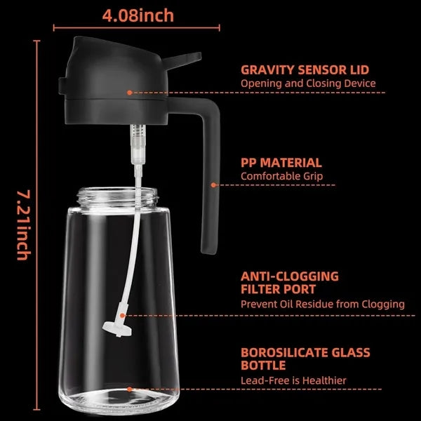 16oz Oil Dispenser And Sprayer Bottle for Kitchen