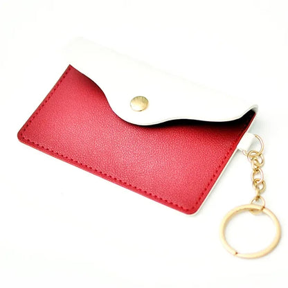 Leather Mini Coin Purse with Key Ring