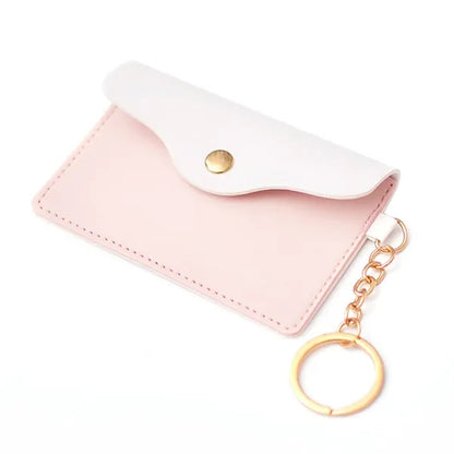 Leather Mini Coin Purse with Key Ring
