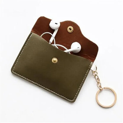 Leather Mini Coin Purse with Key Ring