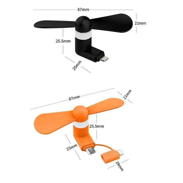 Mini 3in1 Portable Cell Phone Fan