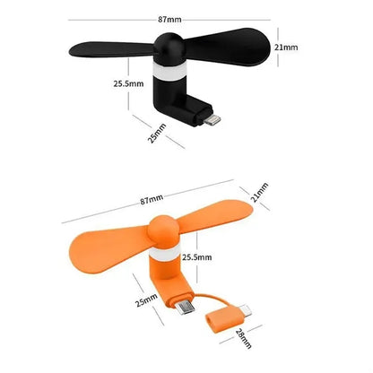 Mini 3in1 Portable Cell Phone Fan