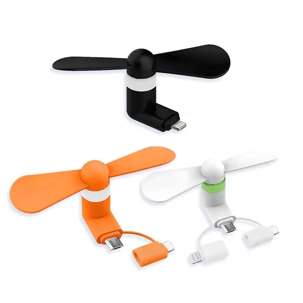 Mini 3in1 Portable Cell Phone Fan