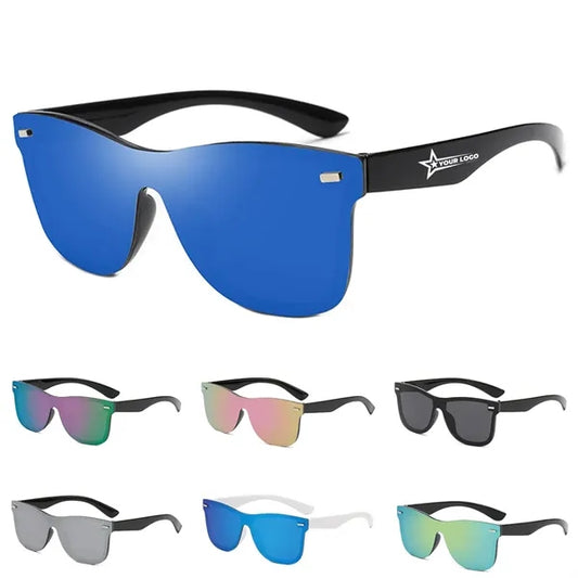 One Piece Anti Reflective Trendy Rimless Sunglasses