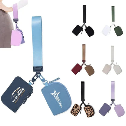 Dual Pouch Mini Zip Wristlet Wallet