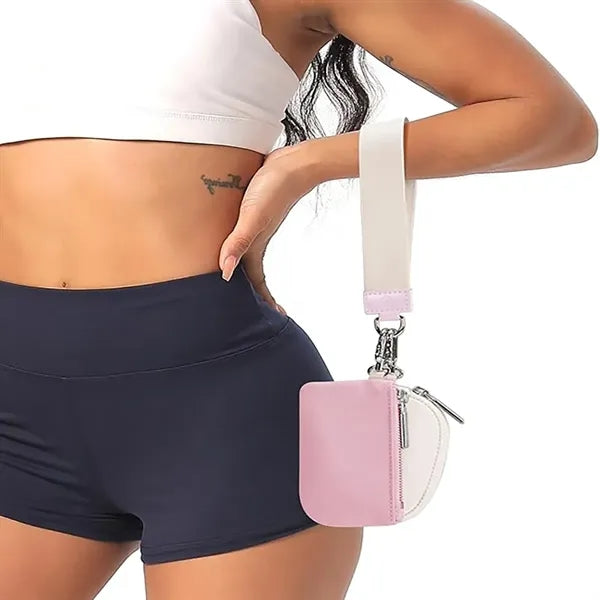 Dual Pouch Mini Zip Wristlet Wallet