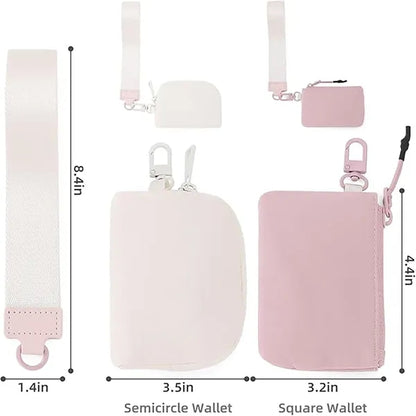 Dual Pouch Mini Zip Wristlet Wallet