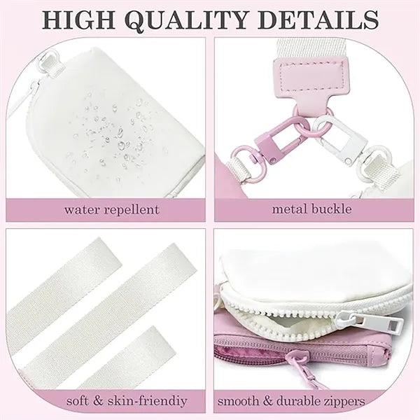 Dual Pouch Mini Zip Wristlet Wallet