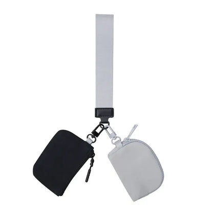 Dual Pouch Mini Zip Wristlet Wallet