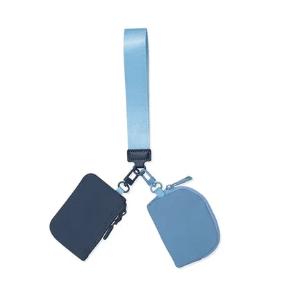 Dual Pouch Mini Zip Wristlet Wallet