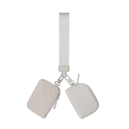 Dual Pouch Mini Zip Wristlet Wallet