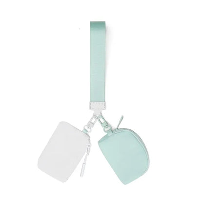 Dual Pouch Mini Zip Wristlet Wallet