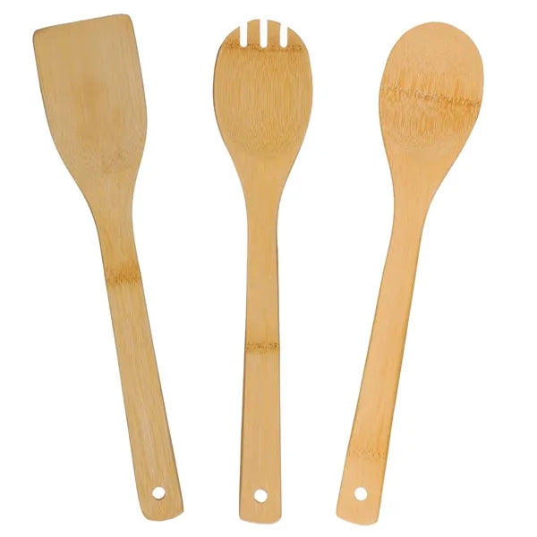 3 Piece Bamboo Cooking Utensil Set