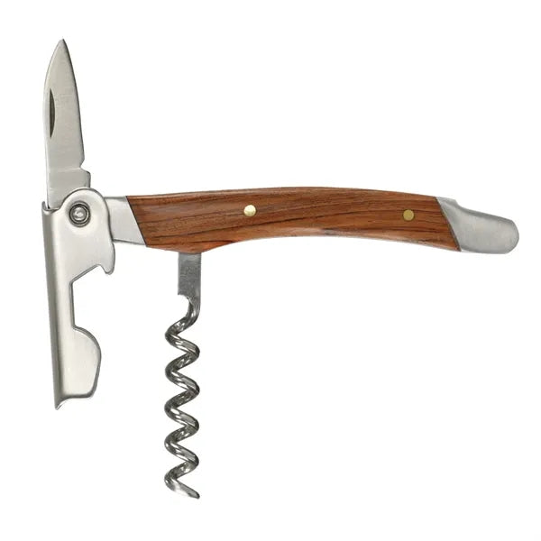 Mahogany Style Wooden Corkscrew Wine Bottle Opener