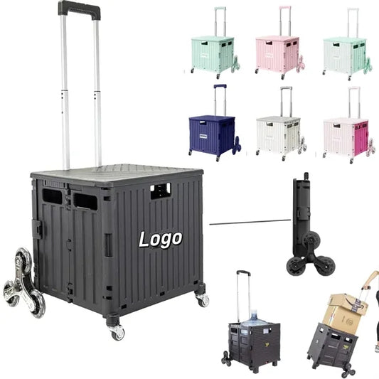Portable folding shopping cart