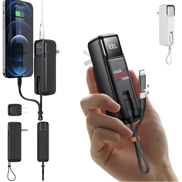 5000mAh 22.5W Portable Charger Power Bank with Foldable Wall