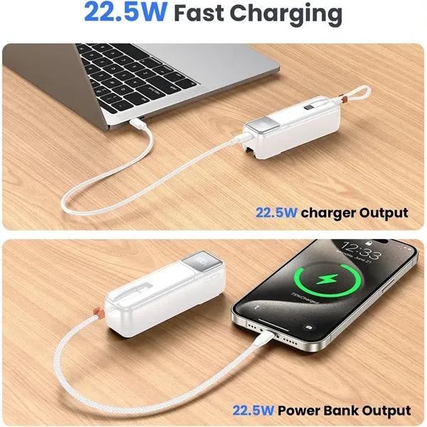 5000mAh 22.5W Portable Charger Power Bank with Foldable Wall