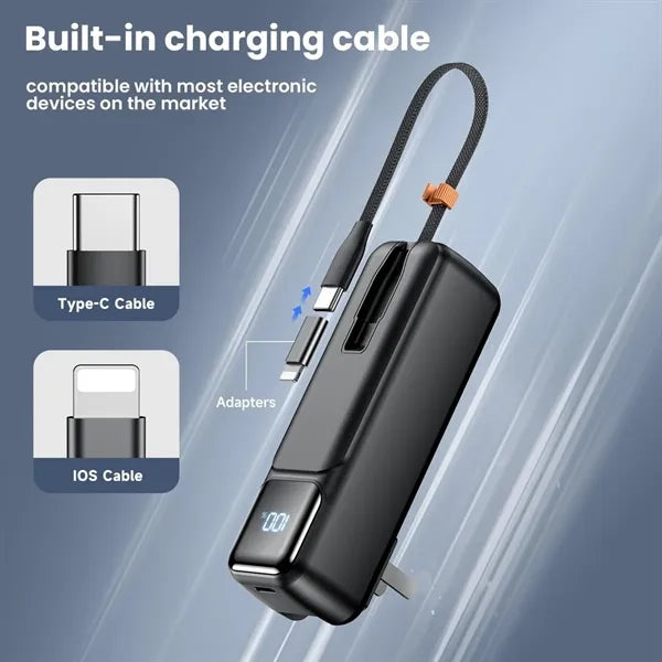 5000mAh 22.5W Portable Charger Power Bank with Foldable Wall