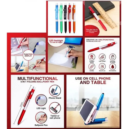 4in 1 Stylus Pen with LED Light,Ballpoint pen,Phone holder