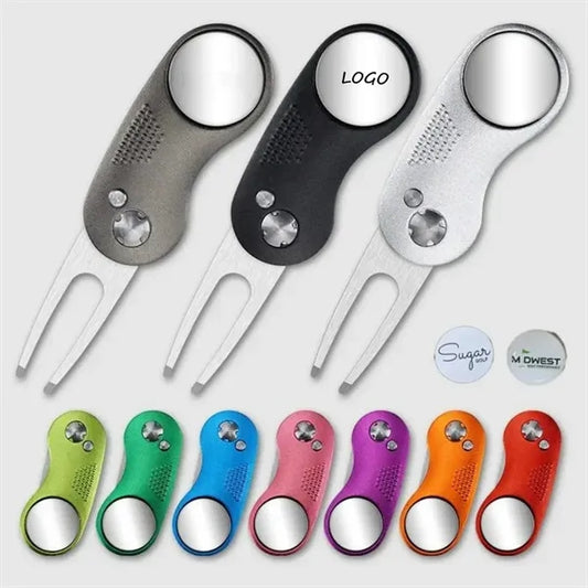 Golf Divot Repair Tool Foldable Stainless Steel Switchblade