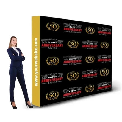 10ft x 8ft Step and Repeat Fabric Pop Up Straight Display