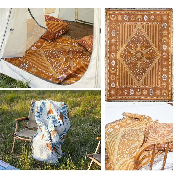 Woven Blanket with Tassels