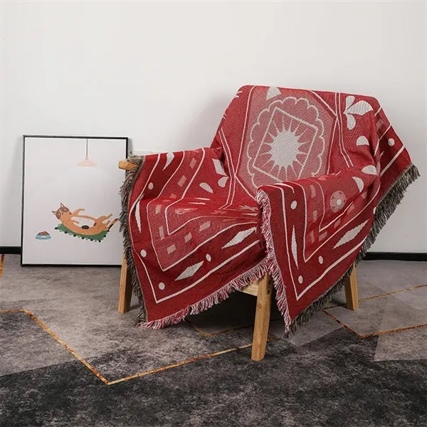 Woven Blanket with Tassels