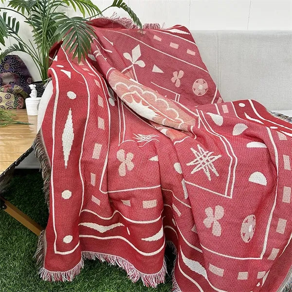 Woven Blanket with Tassels