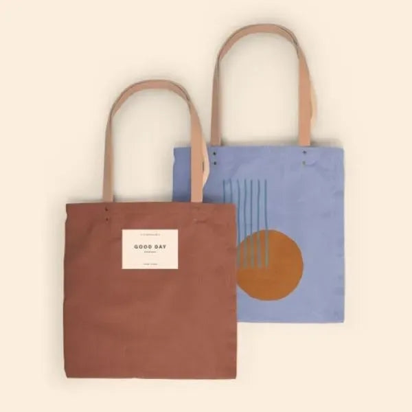 Main Squeeze Super Size- Colored Canvas with Leather Handles