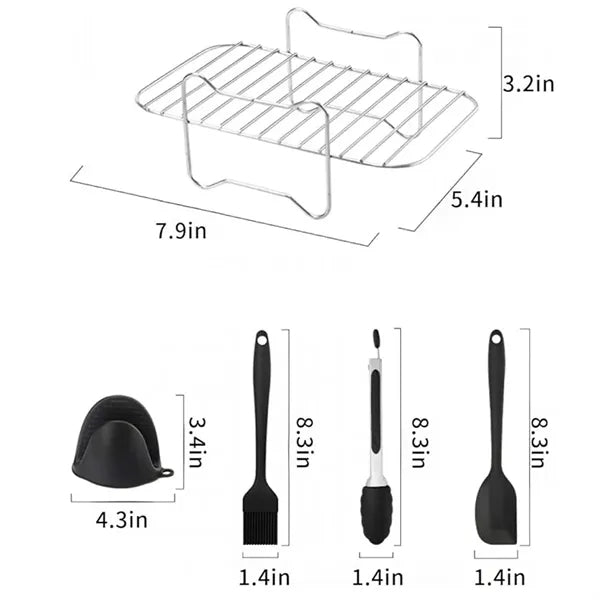 Silicone Air Fryer Accessory 9-Piece Set