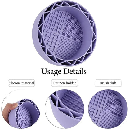 Portable Makeup Brush Cleaning Set With Storage Organizer