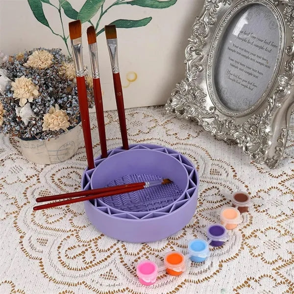 Portable Makeup Brush Cleaning Set With Storage Organizer