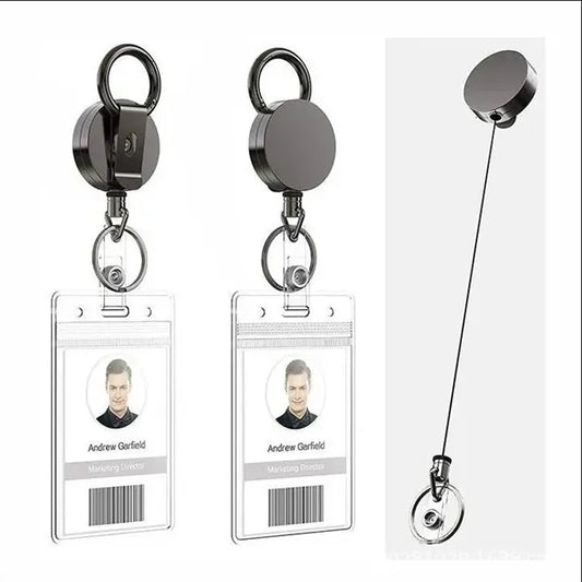 ID Badge Holder Reel Belt Clip Key Chain Ring