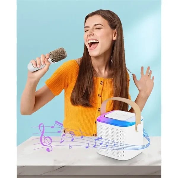 Mini Portable Bluetooth Karaoke Speaker with 2 Wireless Mics