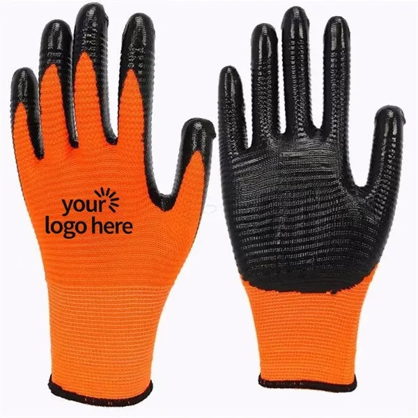Zebra Polyester With Black Nitrile Coated Gloves