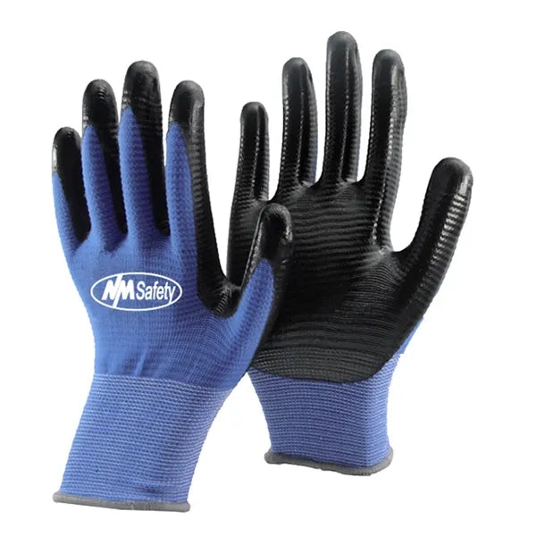 Zebra Polyester With Black Nitrile Coated Gloves