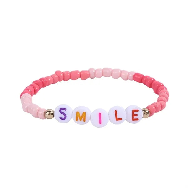 Beaded Elastic Letter Bracelets