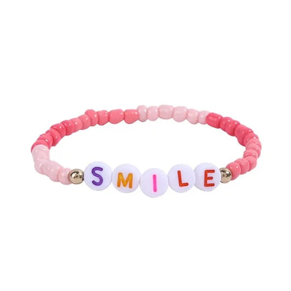 Beaded Elastic Letter Bracelets
