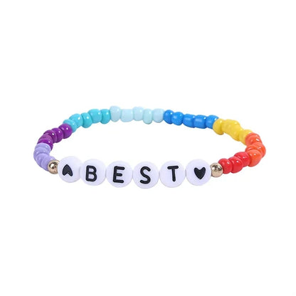 Beaded Elastic Letter Bracelets