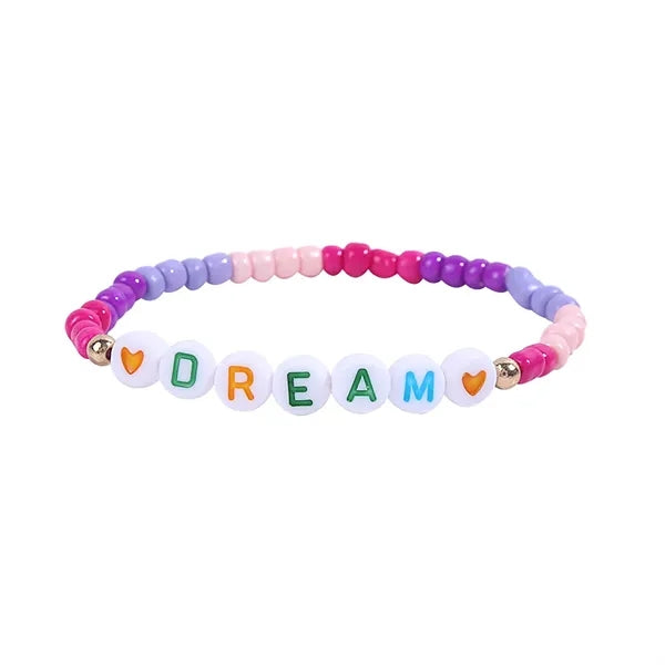 Beaded Elastic Letter Bracelets