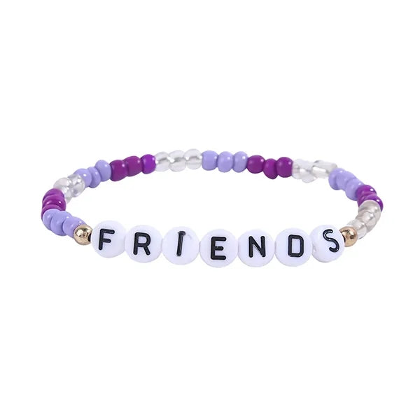 Beaded Elastic Letter Bracelets