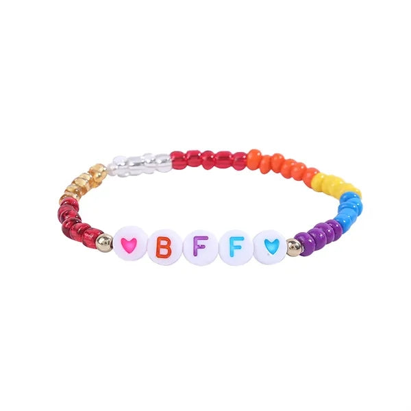 Beaded Elastic Letter Bracelets